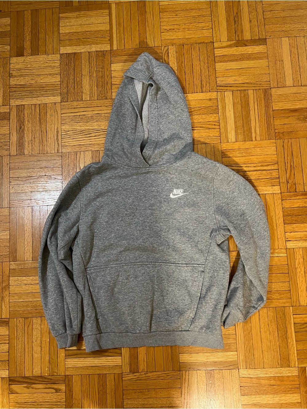 Nike Heather Gray Crewneck Hoodie with White Logo size large
